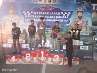 Hari Kedua Kejurda W2 Tapak Lapan Satlantas Polres Kampar Drag Bike dan Drag Race 2025 Memanas : Tim Jawa Tengah dan Lokal Riau Berbagi Dominasi